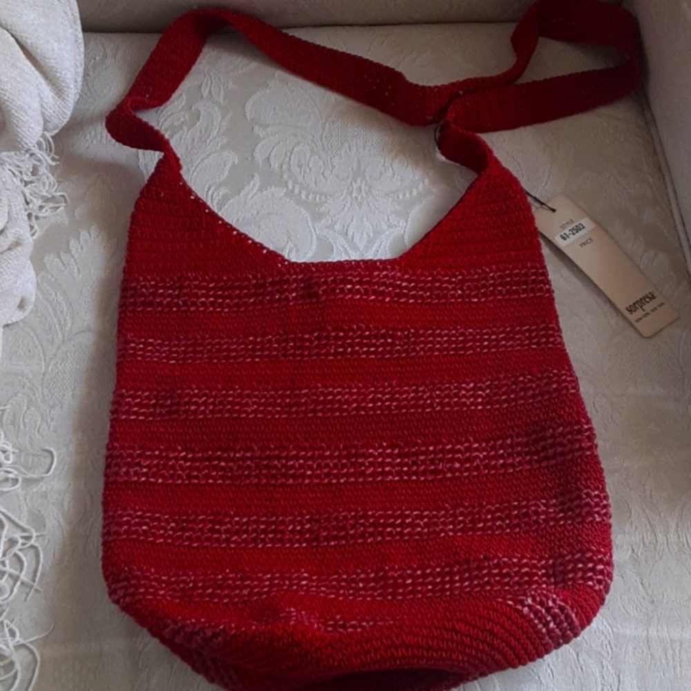 Sopressa cloth knit red shoulder bag